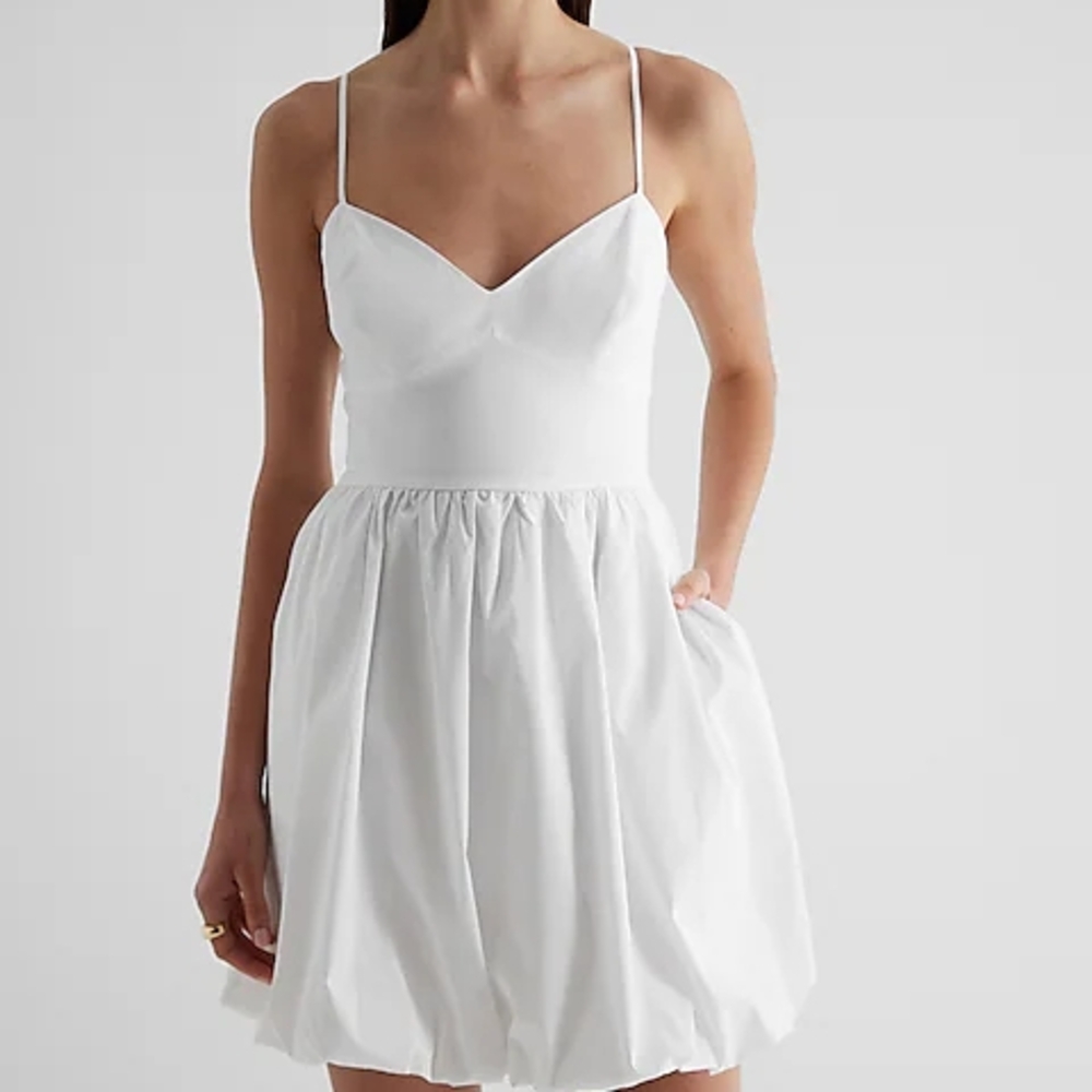 Express White Spaghetti Strap Sundress Mini